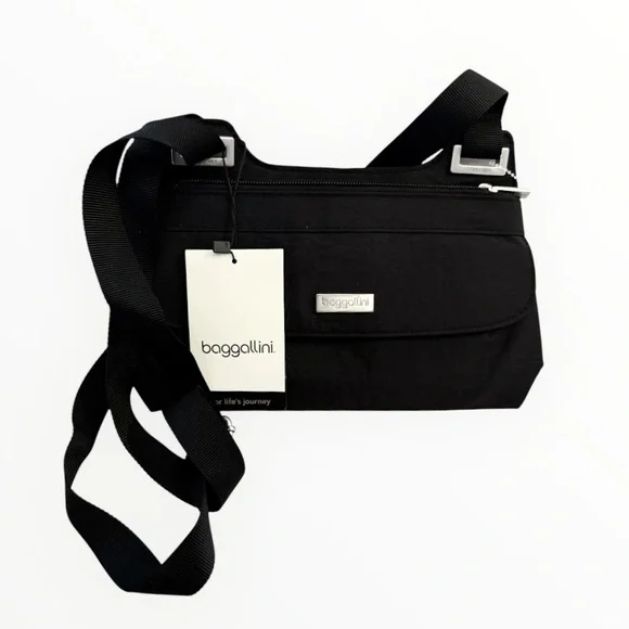 NWT Baggallini Black Nylon Hailey All Day Bagg Crossbody Travel - Picture 4 of 4
